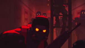 Cena da série "Love, Death & Robots", episódio "Ponto Cego"