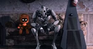 Cena da série "Love, Death & Robots", episódio "Três Robots"